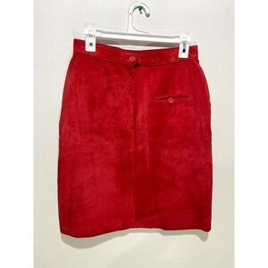 Toffa VTG skirt women 12 classic red pig suede western cowgirl casual holidays